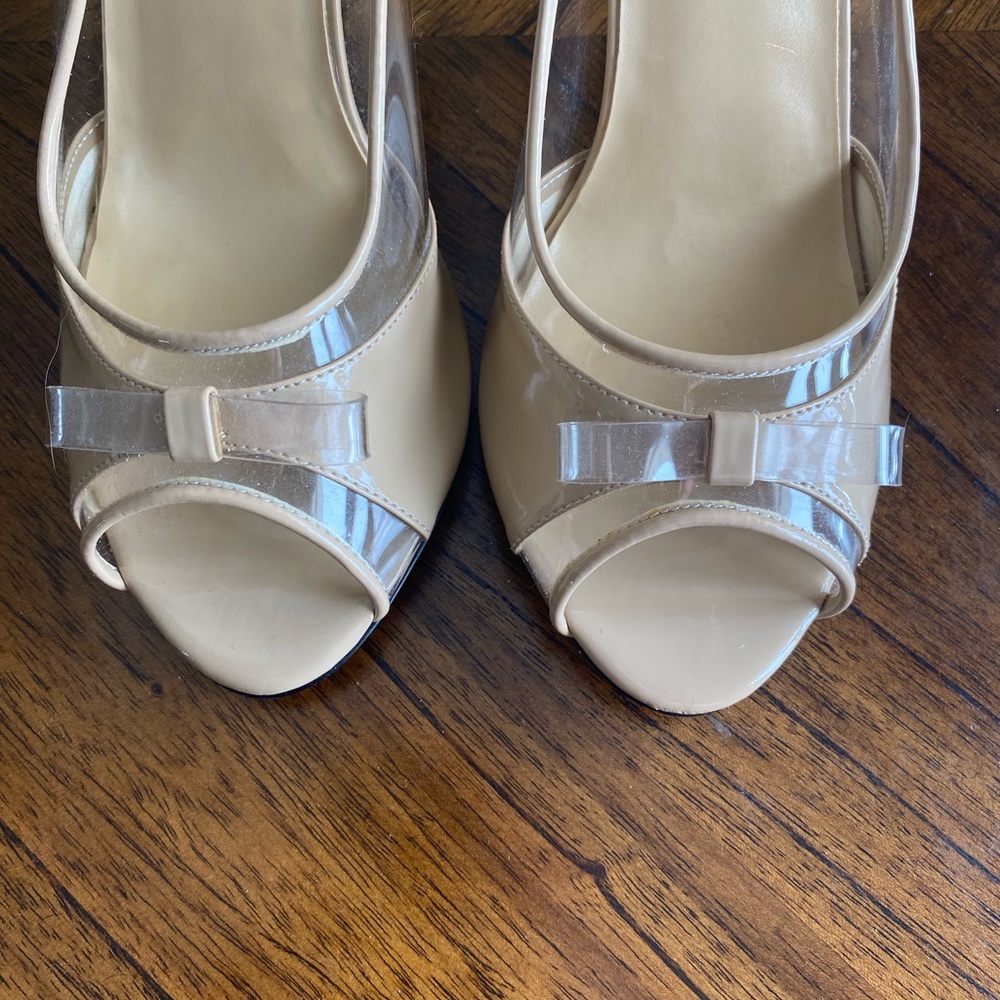 Colin Stuart peep toe heel w/ clear see through panels - Picture 4 of 8